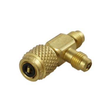 1/4" SAE Male x 1/4" SAE Female Knurl x 1/4" SAE Male Brass T Adapter