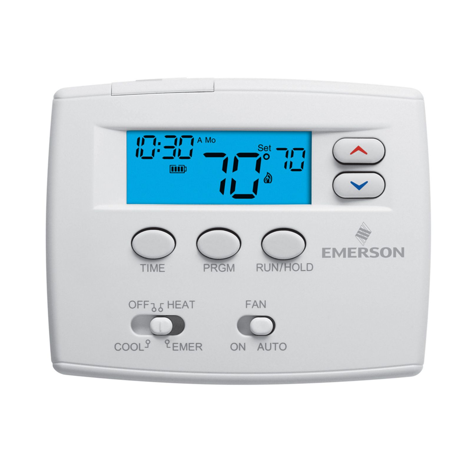 Emerson Blue 2 2 Heat 1 Cool Heat Pump 5 1 1 Programmable Thermostat Thermostats Indoor Comfort