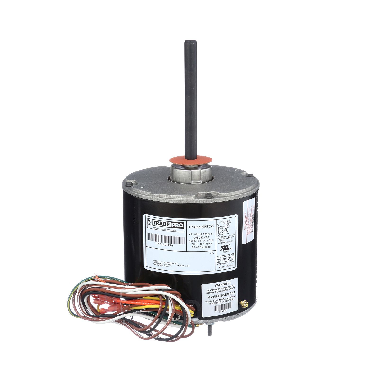 1 3 1 5 Hp Tradepro Condenser Fan Motor 208 230v 825 Rpm