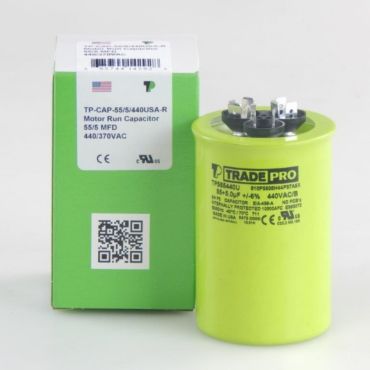 Tradepro Round Usa Run Capacitor 55 5 Mfd 440v